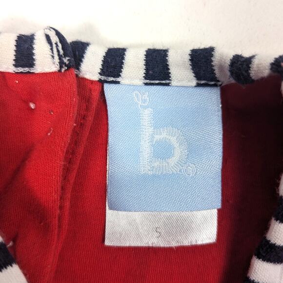 Bella Bliss Dress Girl Sz 5 Red Navy Stripe Shift Sleeveless Boutique Drop Waist - Picture 5 of 6